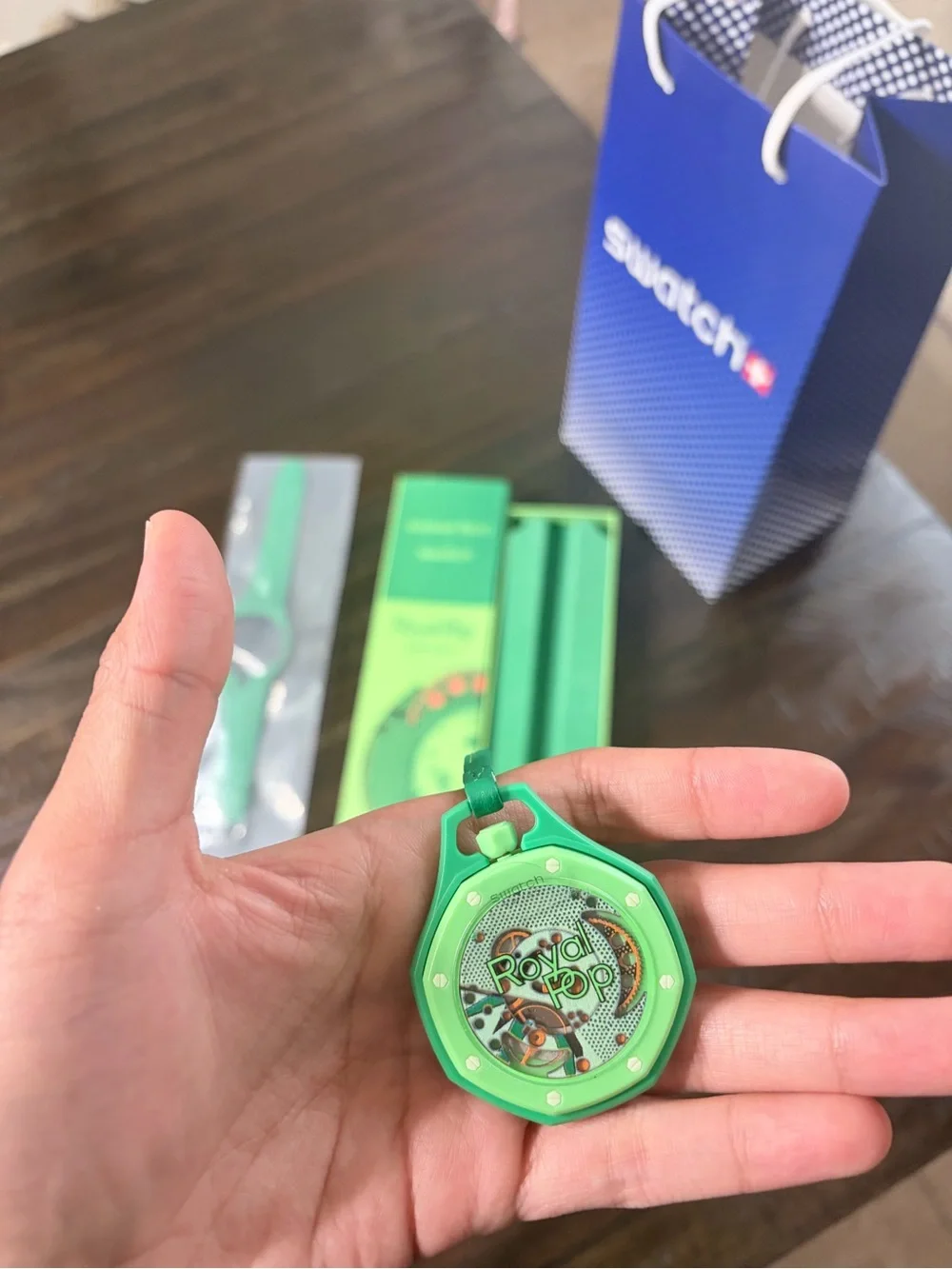 Swatch Green Pocket Watch-Style Wearable